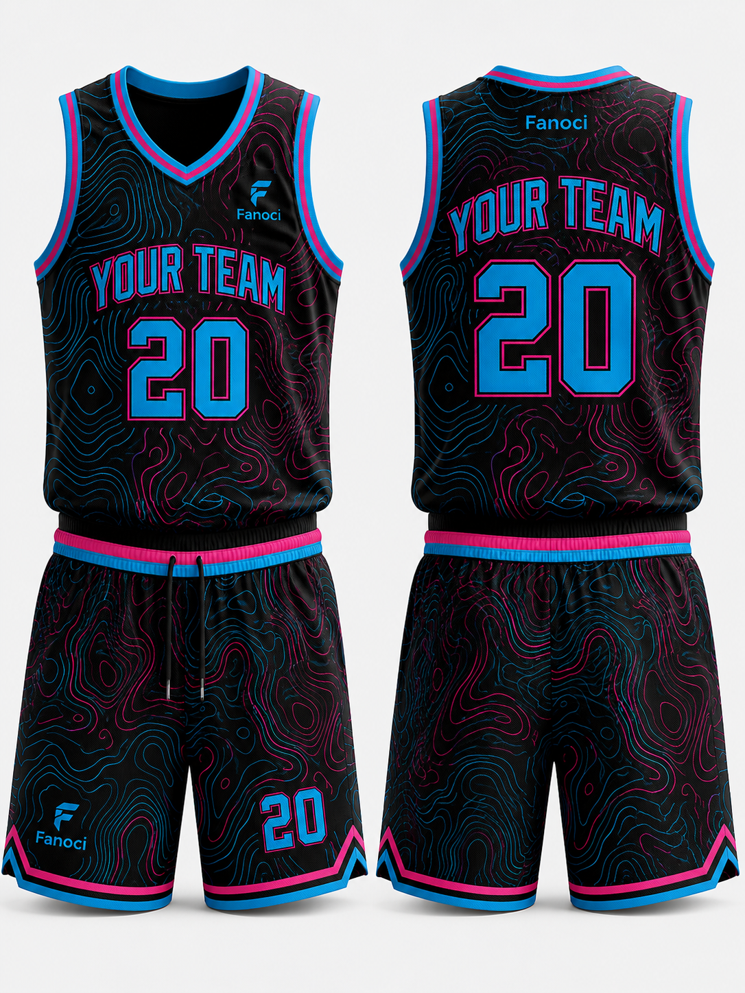 Custom Black Neon Basketball Jersey & Shorts – Personalized Team Uniform Set