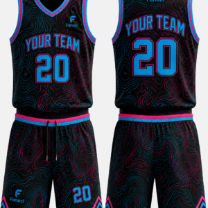 Custom American Football Jersey & Pants Uniform – Black Neon Blue & Pink Performance Team Kit